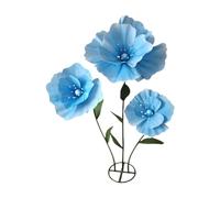 Flor Artificial Gigante Arreglo Floral Grande con Soporte Base Material PP Hierro Espuma PE Adecuado para Bodas Fondo Escenarios Celebraciones, Azul, Individual