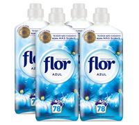 Flor Azul Suavizante Concentrado para la ropa 312 lavados (4 botellas de 78 lavados)