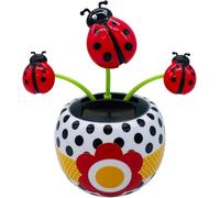 Flor bailarina solar roja, decoración solar para salpicadero, decoración de baile de flores, bonita flor de energía para decoración de coche, flores oscilantes, muñeca oscilante para tablero de coche,