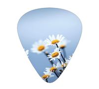 Flor blanca de la naturaleza,12 púas de guitarra, 3 grosores diferentes para guitarra acústica, bajo y ukelele