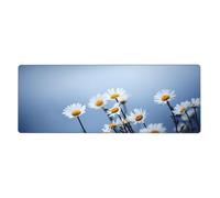 Flor Blanca de la Naturaleza,Alfombrilla de ratón Grande para Escritorio, Teclado de Ordenador, Base de Goma Antideslizante, 30 x 80 cm