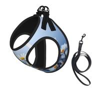Flor Blanca de la Naturaleza,Arnés para Mascotas, arnés Reflectante Ajustable para Perros,M