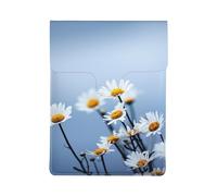 Flor Blanca de la Naturaleza,Funda de Cuero PU para portátil, Funda para portátil, Funda para portátil, maletín para Tableta