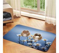 Flor Blanca de la Naturaleza,Tapete para Comida de Mascotas, manteles Individuales de Cuero sintético para Gatos y Perros,40x60cm