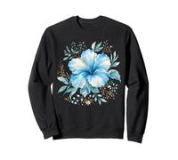 Flor Botánica Floral Hibisco Azul Naturaleza Jardín Sudadera