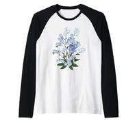 Flor botánica Forget-Me-Not Camiseta Manga Raglan