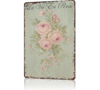 Flor Campestre Francesa Vintage Placa Metálica Impermeable Letreros De Estaño Decoración Letrero De Lata para Granja Cafetería Restaurante 20X30Cm