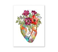 Flor Cerebro corazón cráneo riñón Esqueleto anatomía Cuadro sobre Lienzo for Pared Carteles Impresos for Cuadros de Pared decoración de clínica médica(NQ469B,A4 21x30cm No Frame)