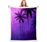 Flor Cobijas de Invierno, Púrpura Manta Sofa Invierno 100x130cm, Mantas para Cama Suave Acogedora Cálida y Esponjosa Reversible, Sensación de Cachemira Cálida y Acogedora, Sofá Cama y Sillón A-5660