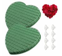 Flor Corazón de Espuma, 2 Piezas 31 cm Espuma para Arreglos Florales DIY, Espuma para Arreglos Florales, Espuma Tartán y Ventosas, Adecuada para Floristerías, Arreglos de Mesa, Bodas y Cumpleaños