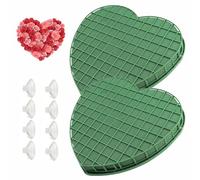 Flor Corazón de Espuma, 21 cm 2 Piezas Espuma para Arreglos Florales DIY, Espuma para Arreglos Florales, Espuma Tartán y Ventosas, Se Puede Utilizar para Fiestas, Cumpleaños y Otras Manualidades