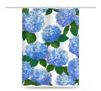 Flor Cortina de Ducha 120x200, Tela Poliéster Impermeable 12 Ganchos, Secado Rápido Cortinas de Baño Lavables, Shower Curtain Resistente a Humedad, Decoracion Hogar hojas verdes Cortina Ducha,Model875