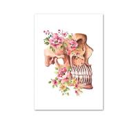 Flor cráneo Oral diente anatomía arte lienzo pintura educación médica carteles e impresiones cuadros de pared for decoración clínica Dental(H,20X25 cm No Framed)