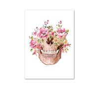 Flor cráneo Oral diente anatomía arte lienzo pintura educación médica carteles e impresiones cuadros de pared for decoración clínica Dental(D,30X40 cm No Framed)