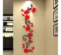 Flor de acrílico etiqueta engomada calcomanía mural pared etiqueta engomada casa viviente habitación decoración desmontable Hermosa decoración Habitación de bebé