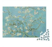 Flor de Almendro Fondo Azul Puzzle de 1000 Piezas Papel Puzzle para Adultos Relajación Hogar Regalo 70x50cm/1000pcs