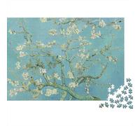 Flor de Almendro Fondo Azul Puzzle de 1000 Piezas para Adultos Juego de Puzzle Relajante Decoración Hogar Regalo 38x26cm/1000pcs