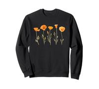 Flor de Amapola californiana Naranja Vintage Sudadera