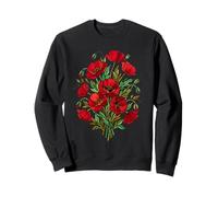 Flor de Amapola manchada Mosaico Rojo Amapolas Florales Sudadera