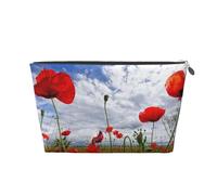 Flor de Amapola roja Impresa, Bolsa de artículos de tocador Bolsa de Maquillaje Bolsa de cosméticos Bolsa de artículos de tocador de Viaje portátil
