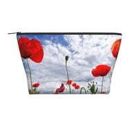 Flor de Amapola roja Impresa, Bolsa de artículos de tocador Bolsa de Maquillaje Bolsa de cosméticos Bolsa de artículos de tocador de Viaje portátil