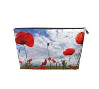 Flor de Amapola roja Impresa, Bolsa de Maquillaje Bolsa de cosméticos Bolsa de artículos de tocador de Viaje portátil Bolsa de artículos de tocador