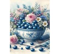 Flor de arándano Puzzle 1000 Piezas Puzzle para Adultos,Rompecabezas Juego Familiar para Adultos Puzzles de Madera para Entretenimiento Creativo