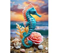 Flor de Caballito de mar - Puzle de 100 Piezas - Rompecabezas DIY Pintura, Entretenimiento Creativo, para Adultos Mayores de 14 años Decoración del Hogar