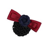 Flor de cabeza femenina Joyería profesional Enfermera Azafata Banco Red for el cabello Trabajo Pan Clip for el cabello Parte posterior de la cabeza Tocado(BlueFlower Net)
