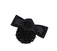 Flor de cabeza femenina Joyería profesional Enfermera Azafata Banco Red for el cabello Trabajo Pan Clip for el cabello Parte posterior de la cabeza Tocado(BlackFlower Net)
