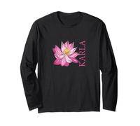 Flor de café Personalizada Karla Primer Nombre Mujeres Mamá Manga Larga