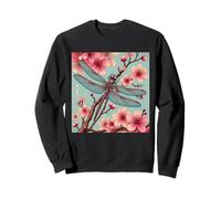 Flor De Cerezo Asiática Libélula Japonesa Vintage Rosa Sudadera