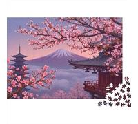 Flor de Cerezo japonés Puzzle Imposible,desafío for Adults Interesante Entretenimiento Creativo 1000 Piezas Obra De Arte De Juego De para Adultos Y Niños 38x26cm/1000pcs