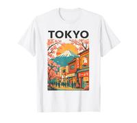 Flor de Cerezo Japonesa Retro Vibes Sakura Flower Tokio Camiseta