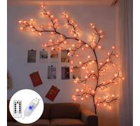 Flor de cerezo Willow Vine, decoración de pared, 2,3 m, 144 ledes con mando a distancia, 8 modos, temporizador, cadena de luces para decoración de pared, alimentado por USB, para dormitorio