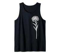 Flor de Clavel Blanca un Lado en Formas Negras Mania Camiseta sin Mangas