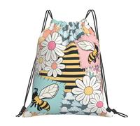 Flor De Colmena De Abeja Melífera Unisex Mochila Con Cordón Impermeable Mochila De Cuerdas Casual Bolsa De Gimnasio Para Natación Baloncesto Voleibol