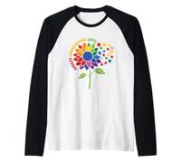 Flor de Conciencia sobre el Autismo - Aceptar Entender Amor Autismo Mamá Camiseta Manga Raglan