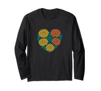 Flor de crisantemo Retro Vintage Floral estética Manga Larga