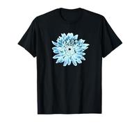 Flor de dalia verde menta y verde azulado Camiseta
