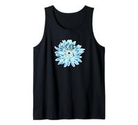 Flor de dalia verde menta y verde azulado Camiseta sin Mangas