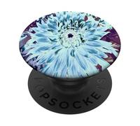Flor de dalia verde menta y verde azulado PopSockets PopGrip Adhesivo