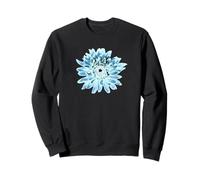 Flor de dalia verde menta y verde azulado Sudadera