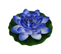 Flor de espuma artificial flotante con hoja de nenúfar, flores artificiales flotantes para piscina, decoración realista para estanque, piscina, acuario, hogar, jardín, boda, planta colgante (azul,