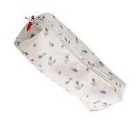 Flor de floral de lápiz de lápiz grande - Linda de lápiz | de maquillaje | Pequeña papelería, elegante de organizador cosmético, cartera de almacenamiento de fermet, azul