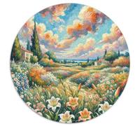 Flor de Globo Rompecabezas De Redondo 1000 Piezas Adultos para Niños Circular Puzzle Niños 3D Cartón Familia Juego Impossible Regalos 1000pcs (67.5x67.5cm)