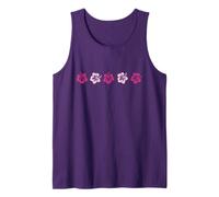Flor de Hibisco Gráfico Floral Púrpura Camiseta sin Mangas