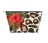 Flor de Hibisco Leopardo, Bolsa de artículos de tocador Bolsa de Maquillaje Bolsa de cosméticos Bolsa de artículos de tocador de Viaje portátil