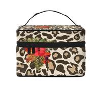 Flor de Hibisco Leopardo, Bolsa de Maquillaje Bolsa de cosméticos Bolsa de Aseo de Viaje portátil Estuche para lápices