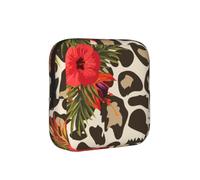 Flor de Hibisco Leopardo,Bolsas para Guardar compresas sanitarias, Bolsas para la menstruación para Mujeres y Adolescentes.
